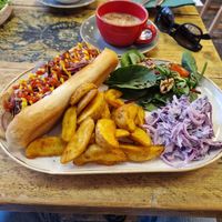 Hot dog at Pepino Deli in Glossop