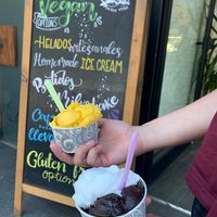 Coconut and dark chocolate at Heladeria Oasis in Tenerife