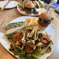 mini burger, spinach cheese wrap, tempeh avocado set   at Puffin Cafe in Macau