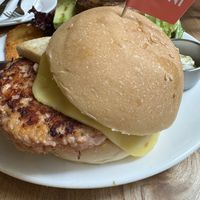 Vegan Omni Pork Combo with hash brown and salad  at Puffin Cafe in Macau