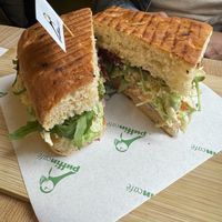 Vegan Falafel on a focaccia   at Puffin Cafe in Macau