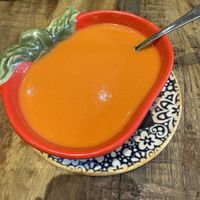 Small portion of gaspacho  at El Librero in Sevilla