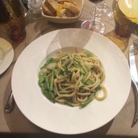 Pici with asparagus at Ambrosia in Cortona