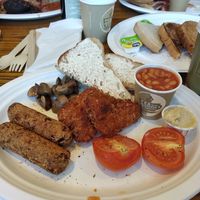 Vegan breakfast at Three Roofs Cafe in Castleton