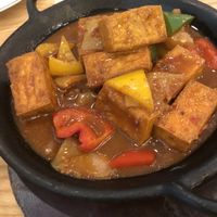 Spicy hot plate tofu  at Mother Earth 大地之素 in West Singapore