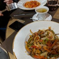 Linguini and wok sauteed veggies at Don Juan in Sevilla