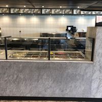 Toppings bar at &pizza in Gaithersburg