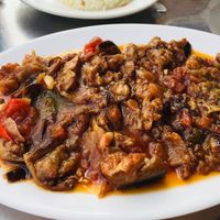 Delicious eggplant appetizer at Istanbul Restaurant in Hollywood