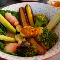 Steamed vegetables at Imagine Café in Paris
