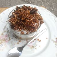 compote with coconut cream at Be Kind Cafe in Geneva