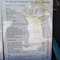 Coffee and tea menu at Die Pastamanufaktur in Dresden