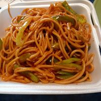 Sweet and sure noodles with veggies at Cafe Shambala in Salt Lake City