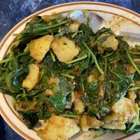 Potatoes and spinach  at Cafe Shambala in Salt Lake City