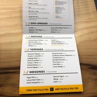 Menu at CAVA in Huntersville