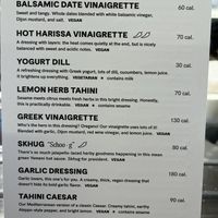 Dressing options  at CAVA - Congress Ave in Austin