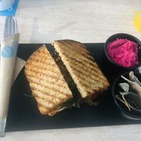 „Champwich“ Champignon Sandwich at Mora Mora - Polanco in Mexico City