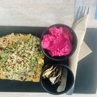 Avo Toast with Beetroot Humus at Mora Mora - Polanco in Mexico City