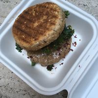 Brekkie Muffins with avocado, almond butter, kale and chili flakes at Mora Mora - Roma in Mexico City