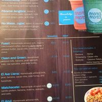 Menu at Mora Mora - Roma in Mexico City