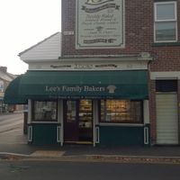 Outside at Lee's Family Bakery in South Shields