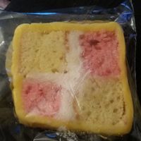 Veryan Battenburg cake at Lee's Family Bakery in South Shields
