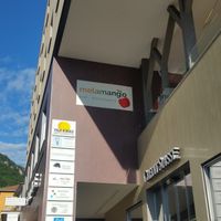 Front side (note the terrace on the right) at Melamangio in Mendrisio