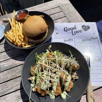 Kfc bowl, cheeseburger at Good Love in St Kilda