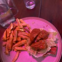 KFC burgerr  at Good Love in St Kilda