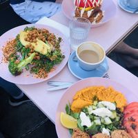 French toast, greens and felafel salad for brunch 10/10 👌 at Good Love in St Kilda