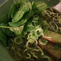 Vegan ramen with tofu and spinach  at MaRamen in Padua