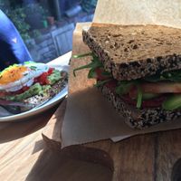 Vegan sandwich on the right side at Livin Room in Maastricht