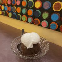 Chocolate orange with whipped cream vegan at Gelato Factory in Auroville