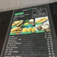Menu at Açougue Vegano - Ipanema in Rio De Janeiro