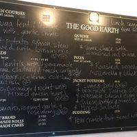 Menu board at The Good Earth in Wells