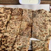 Dough filled with potatoes, spinaches, lentils and eggplants   at Bütme Evi in Istanbul