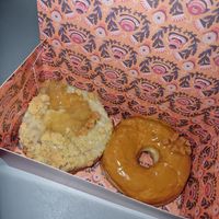 Apple pie and salted caramel (after 6hrs in my backpack) at Brammibal's Donuts - Potsdamer Platz in Berlin