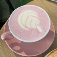 Rose latte: nice rosy flavour  at Brammibal's Donuts - Potsdamer Platz in Berlin