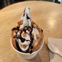 Soft ice in a doughnut at Brammibal's Donuts - Potsdamer Platz in Berlin