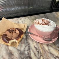 Mousse au Chocolat and Hot Chocolate with cream   at Brammibal's Donuts - Potsdamer Platz in Berlin