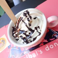 Soft serve with chocolate sauce at Brammibal's Donuts - Potsdamer Platz in Berlin