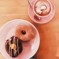 Peanut fudge and cinnamon donut at Brammibal's Donuts - Potsdamer Platz in Berlin