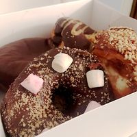 Smore, Boston Cream, Peanut Butter Fudge, and Nougat  at Brammibal's Donuts - Potsdamer Platz in Berlin