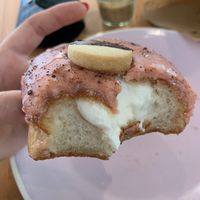 Strawberry Cheesecake Donut! at Brammibal's Donuts - Potsdamer Platz in Berlin