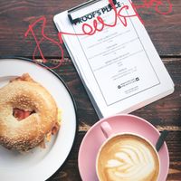 “Bacon and eggs” bagel.  at Brammibal's Donuts - Potsdamer Platz in Berlin