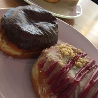 Boston Cream and Blueberry Pie at Brammibal's Donuts - Potsdamer Platz in Berlin