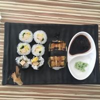 Vegan sushi   at Sakura Sushi in Auroville