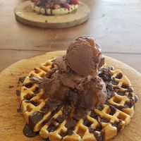 Chocolate waffles. Portion was huge! at Oh My Soul Cafe in Durban