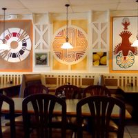 Fancy wall art at Lotus Vegetarian in Chantilly