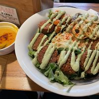 Falafel salad with soup  at Falafel Brothers - Ebisu in Tokyo
