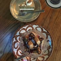 Houjicha caramel cake and parfait at Falafel Brothers - Ebisu in Tokyo
